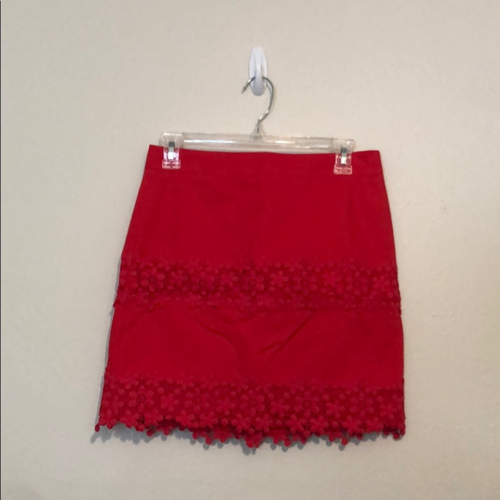 JCrew flower detail skirt